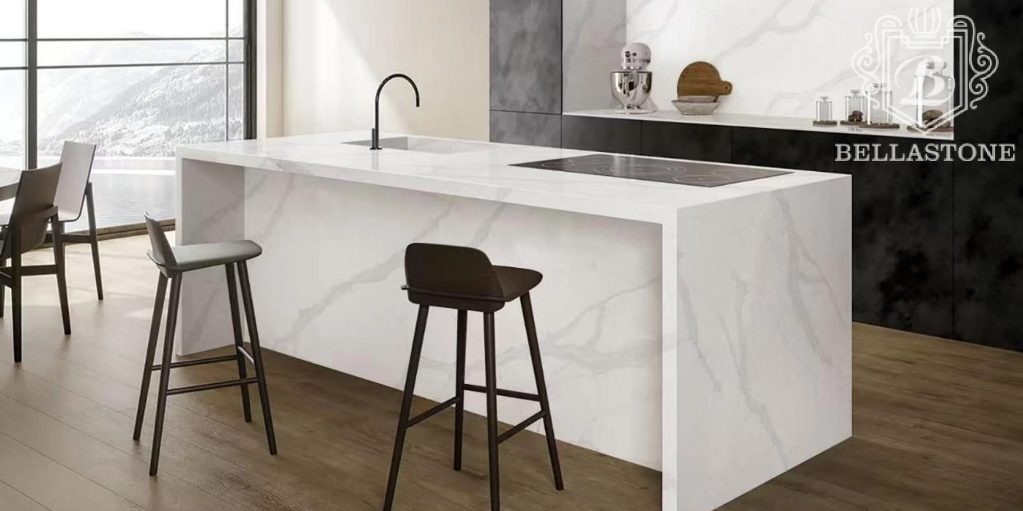 BL9566-Calacatta-Drifting-Snow - BELLASTONE BL9566 Calacatta Drifting Snow - BELLASTONE