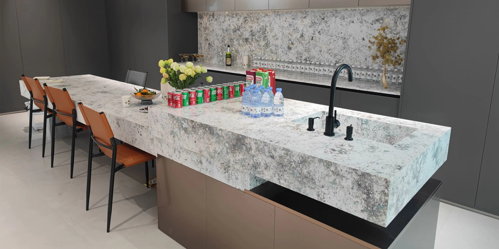 BL6002 concrete limestone engineered stone countertops - BELLASTONE