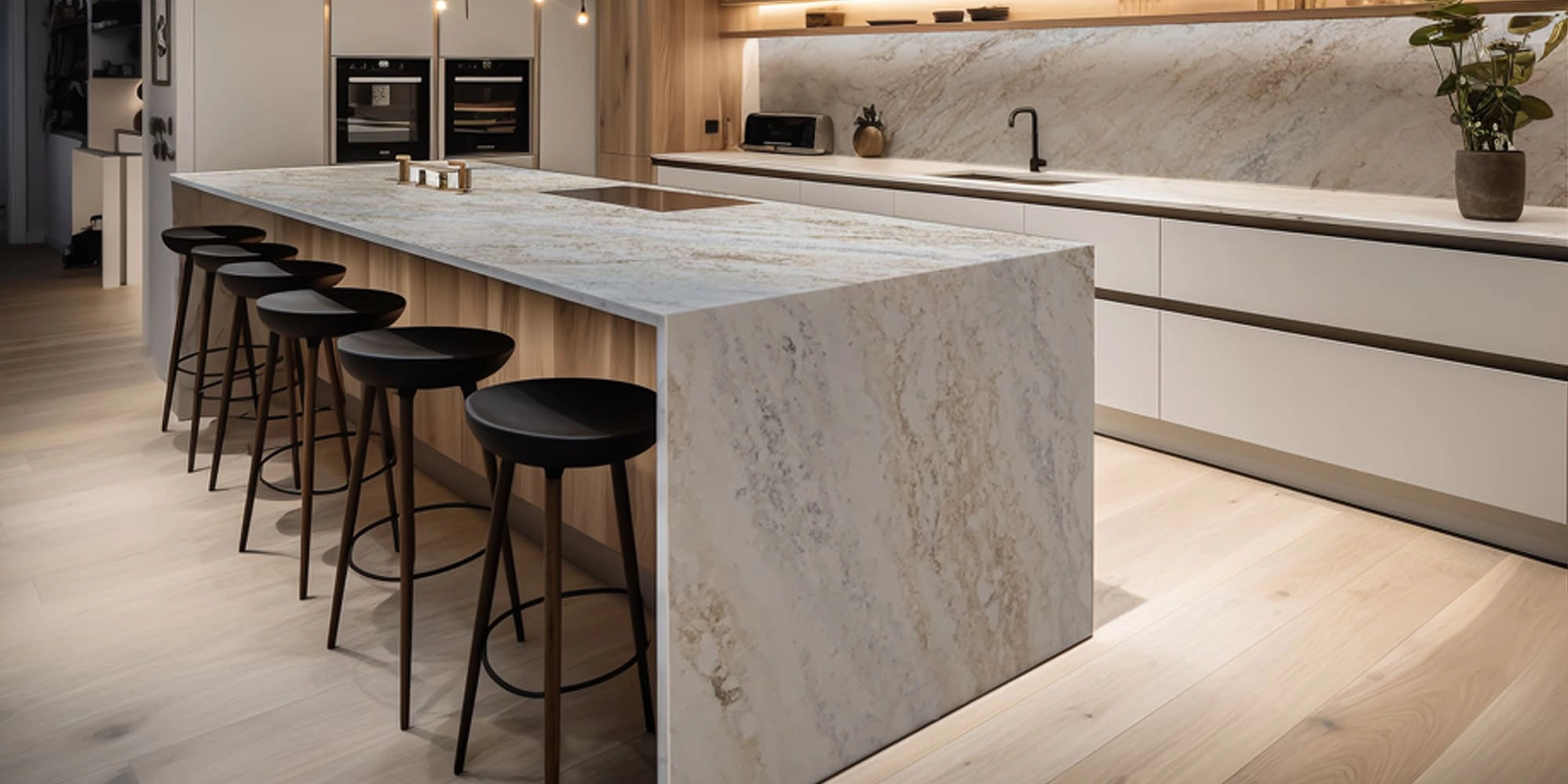 bl6008 calacatta miraggio quartz slab - BELLASTONE