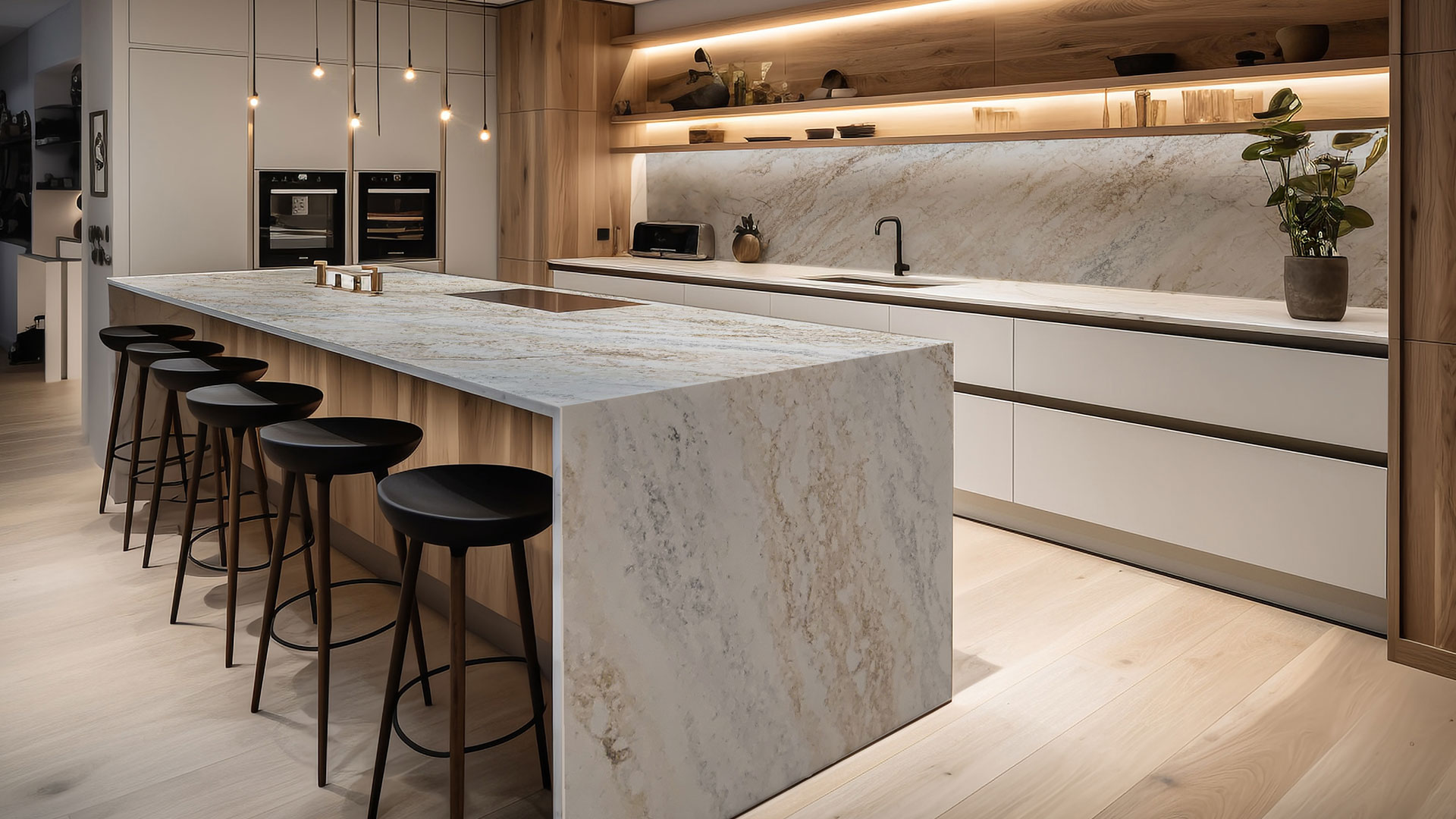 bl6008 calacatta white quartz stone - BELLASTONE