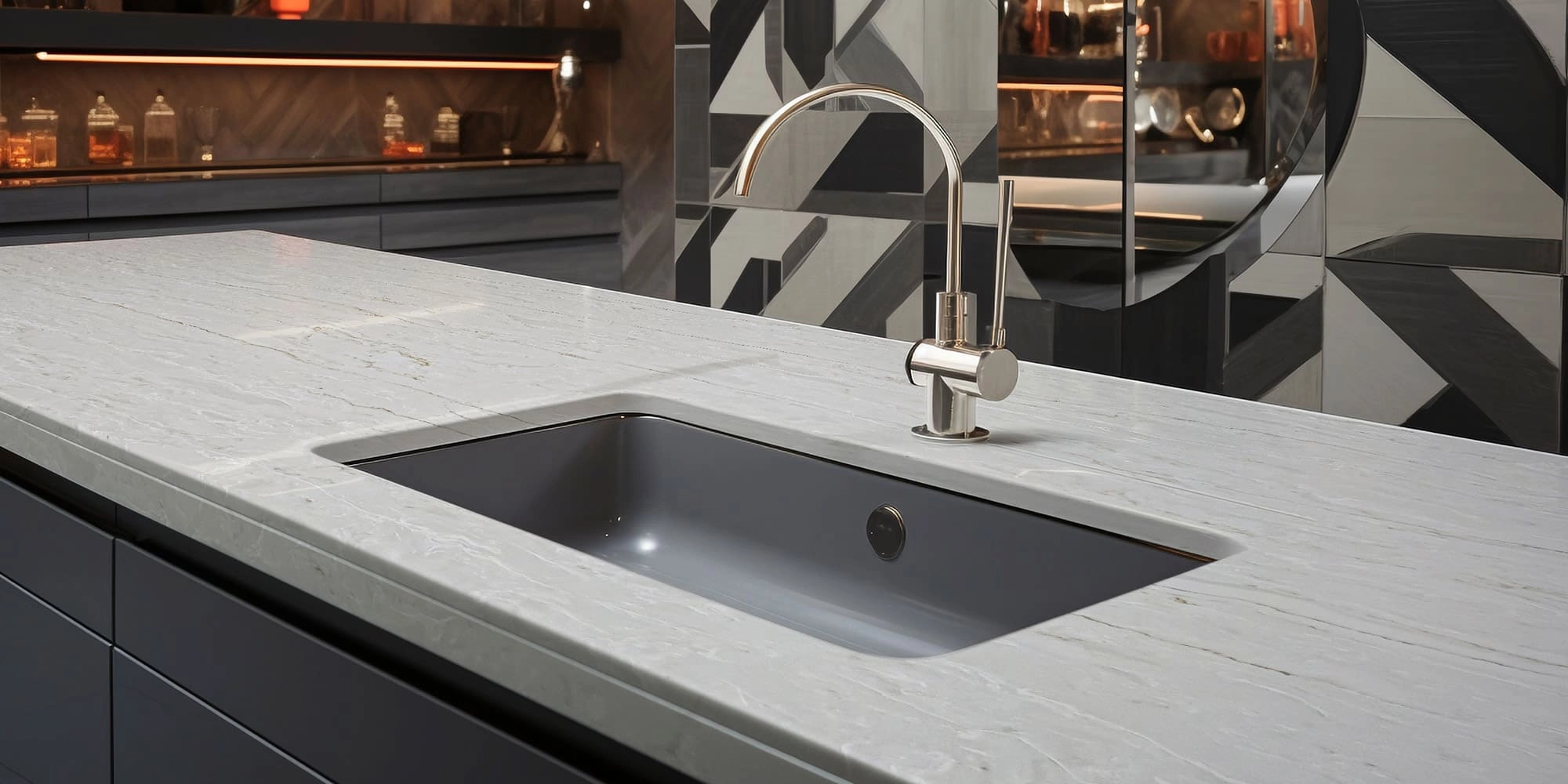 BL8812 artificial quartz stone countertop - BELLASTONE