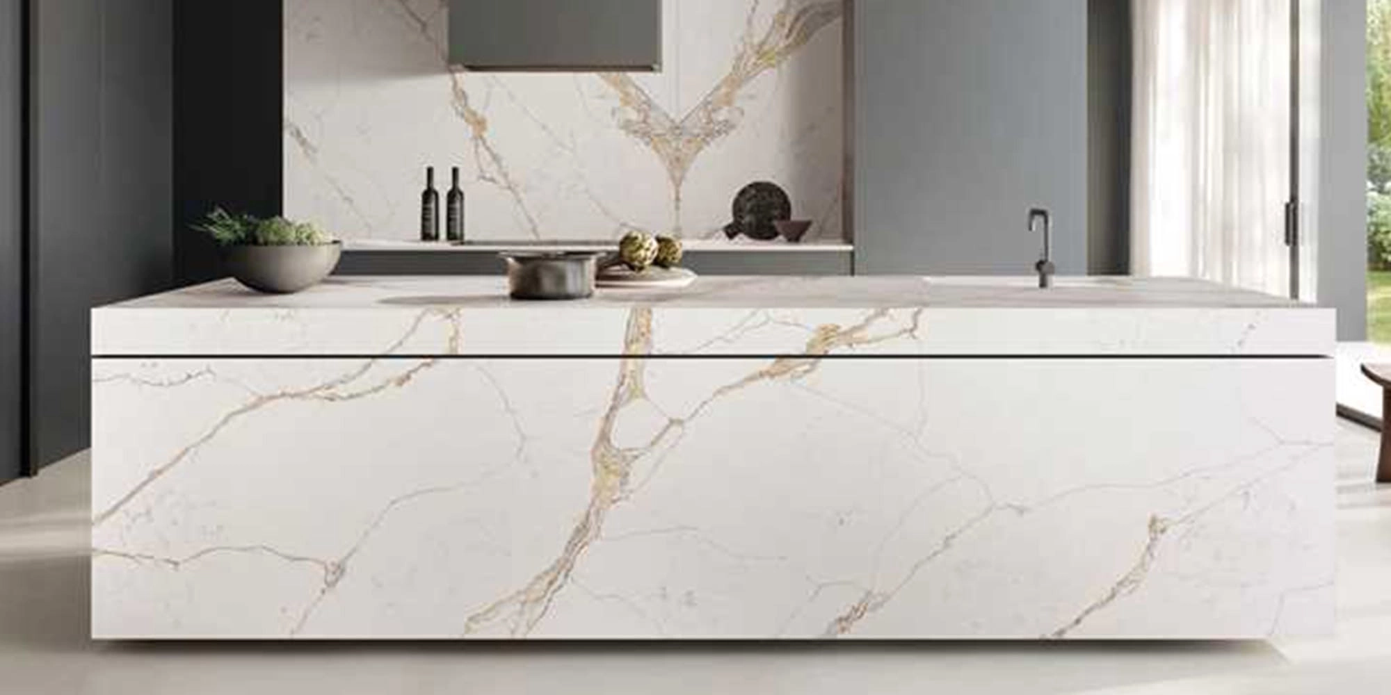 BL9542-2-calacatta-gold-quartz-stone - BELLASTONE BL9542-2 calacatta gold quartz stone - BELLASTONE