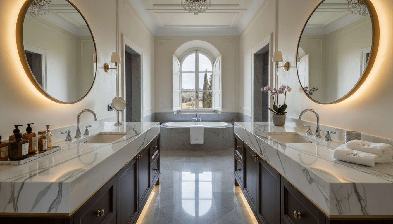 calacatta quartz vanity tops