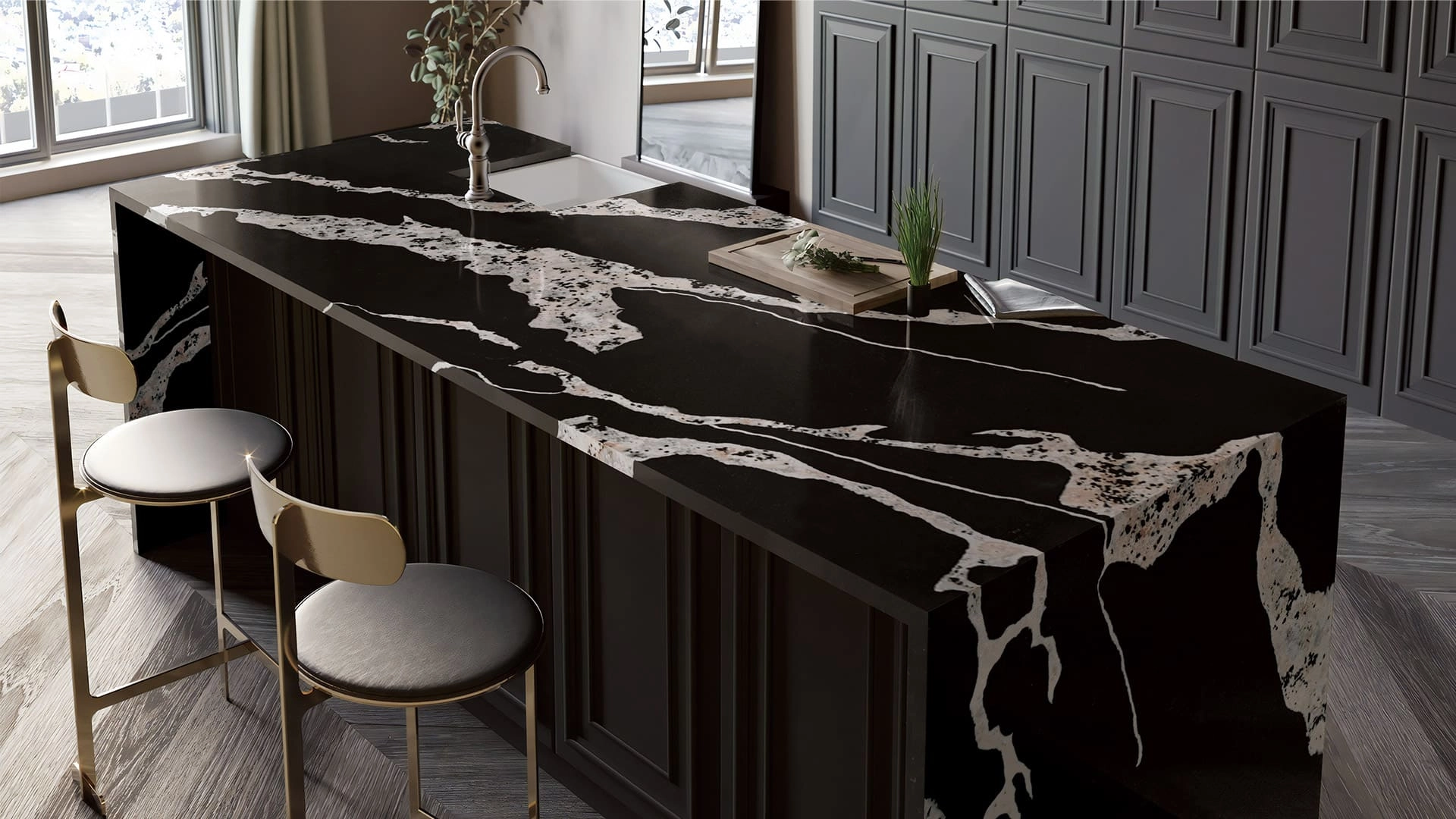 green quartz slab - BELLASTONE