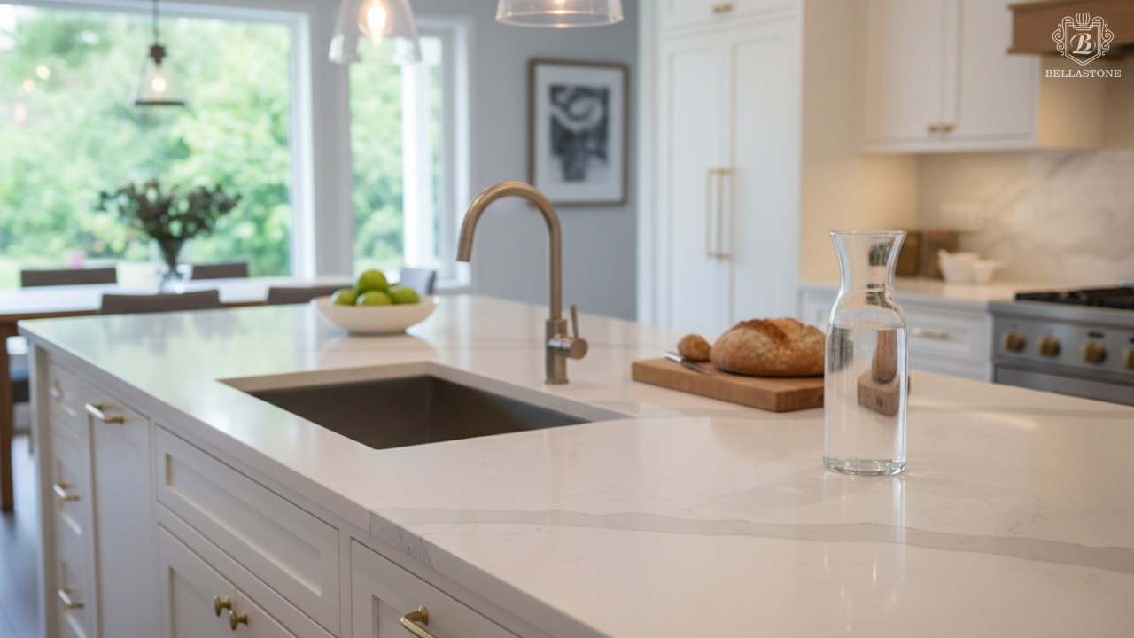 White Quartz Kitchen Countertop White Quartz Kitchen Countertop
